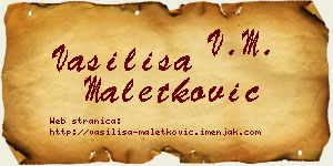 Vasilisa Maletković vizit kartica
